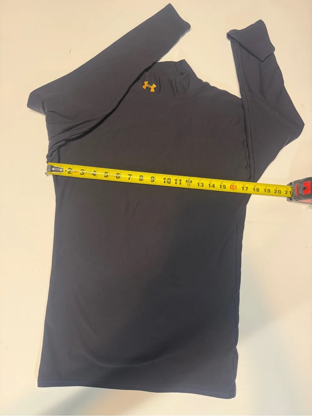 Under Armour Black Mock Neck Top with Gold Logo